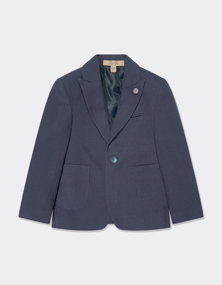 Bel-Air Boys Cotton Suit Set in Navy