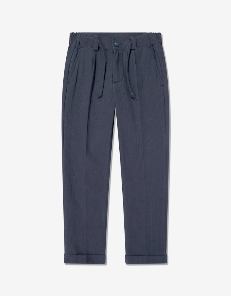 Bel-Air Boys Cotton Suit Set in Navy
