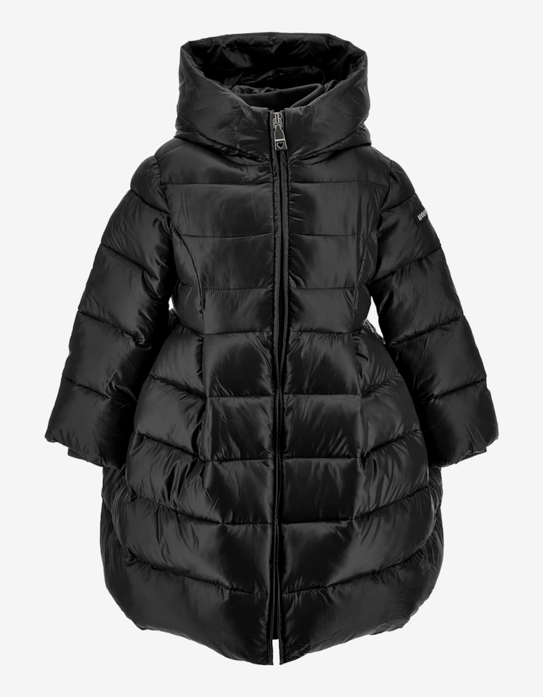 Monnalisa Girls Shiny Puffer Coat in Black