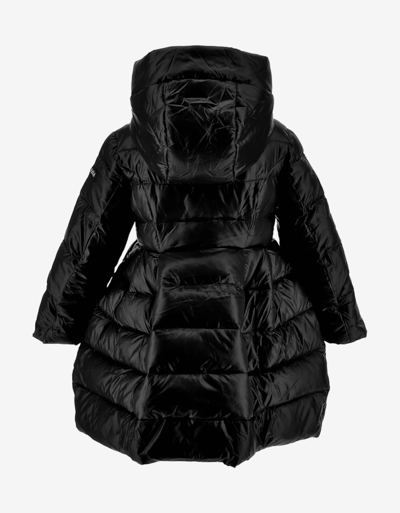 Monnalisa Girls Shiny Puffer Coat in Black
