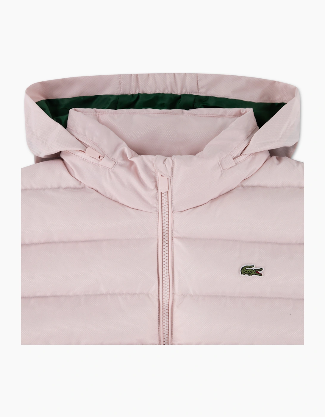LACOSTE GIRLS PINK MID WEIGHT PUFFER JACKET 347987