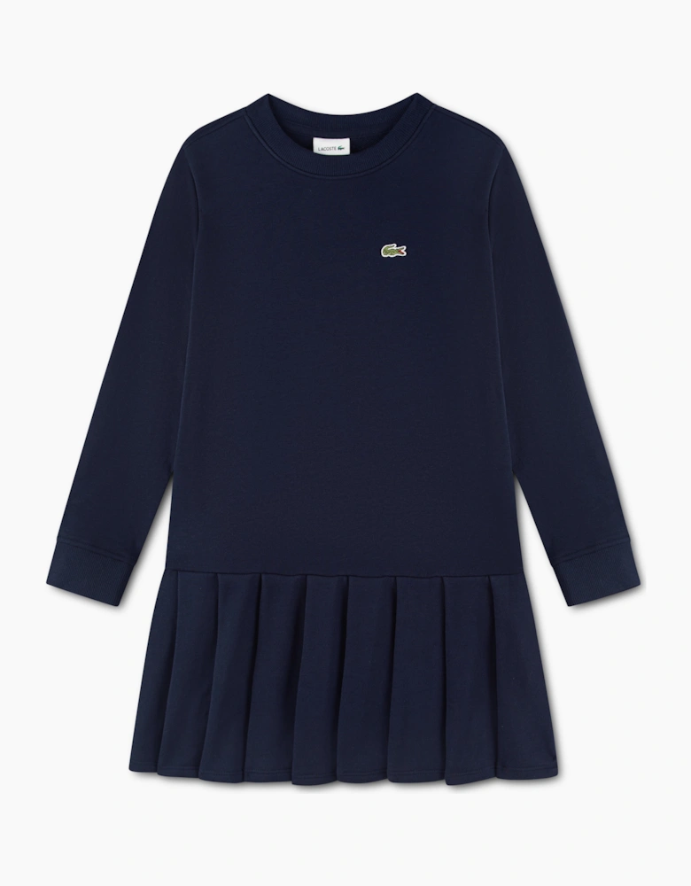 LACOSTE NAVY GIRLS PLEATED SKIRT DRESS 347901