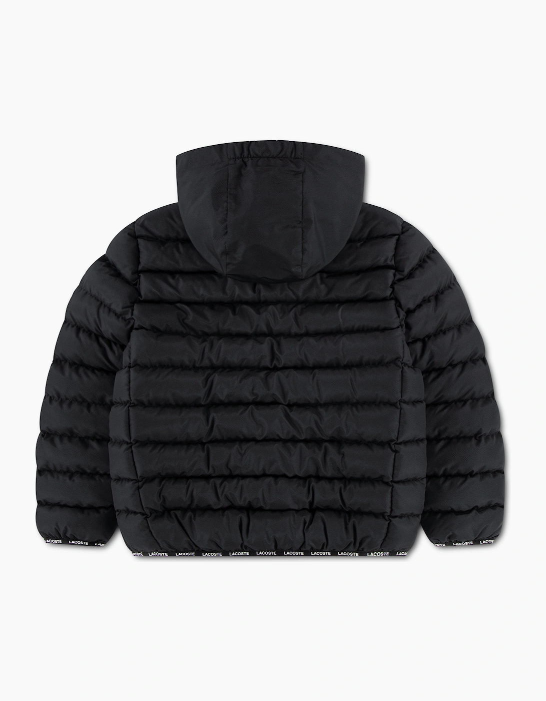 LACOSTE BOYS BLACK MID WEIGHT PUFFER JACKET 847907