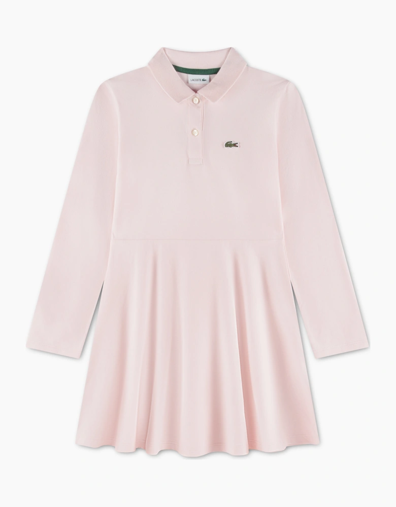 LACOSTE PINK PIQUE POLO DRESS 347900