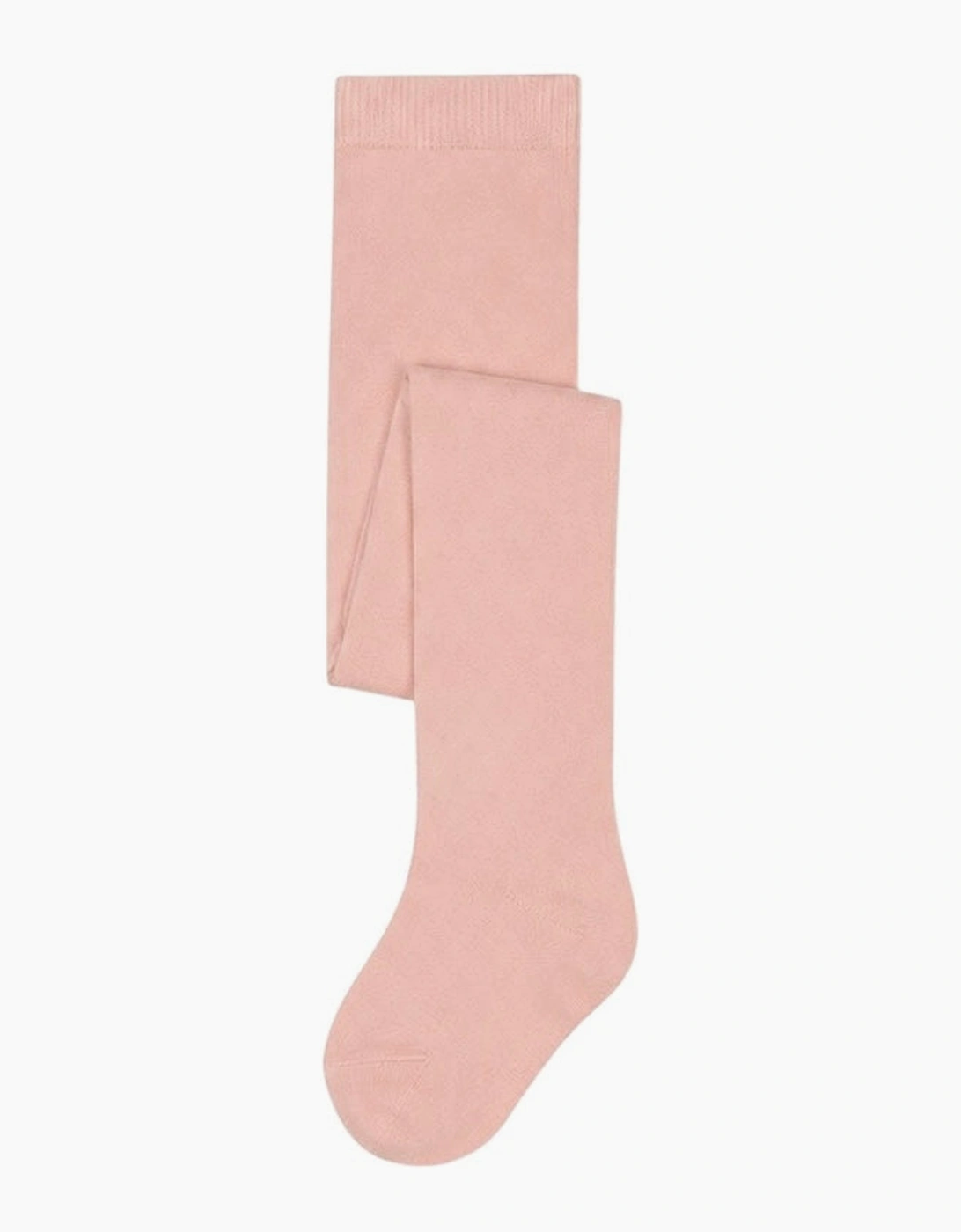 Girls Peach Pink Knit Tights, 3 of 2