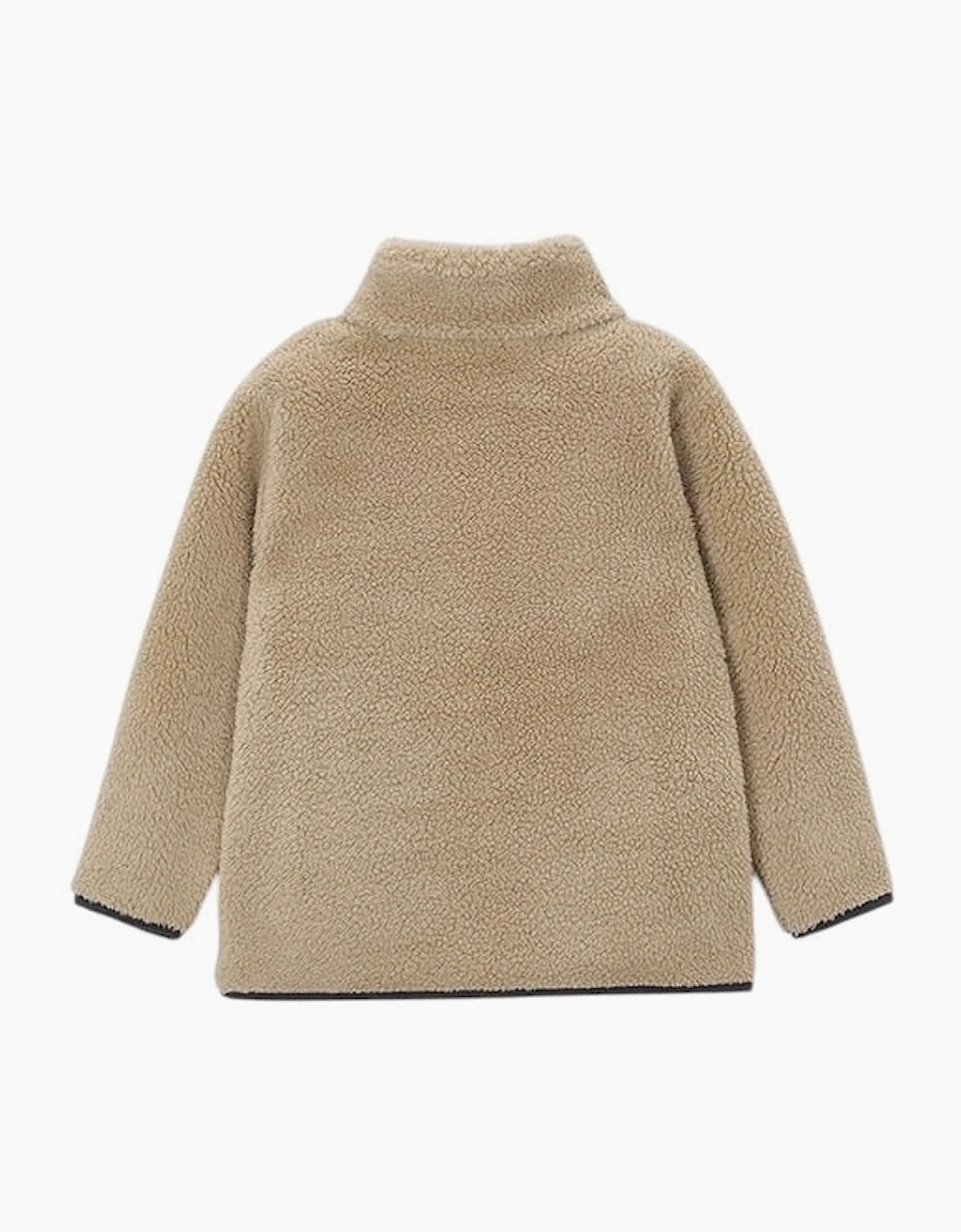 Boys Beige Soft Fleece Zip Up Jacket