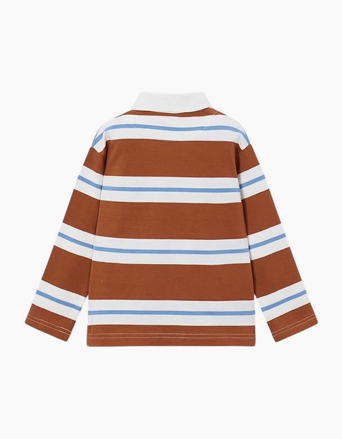 Boys Burnt Orange Stripe Rugby Polo Top