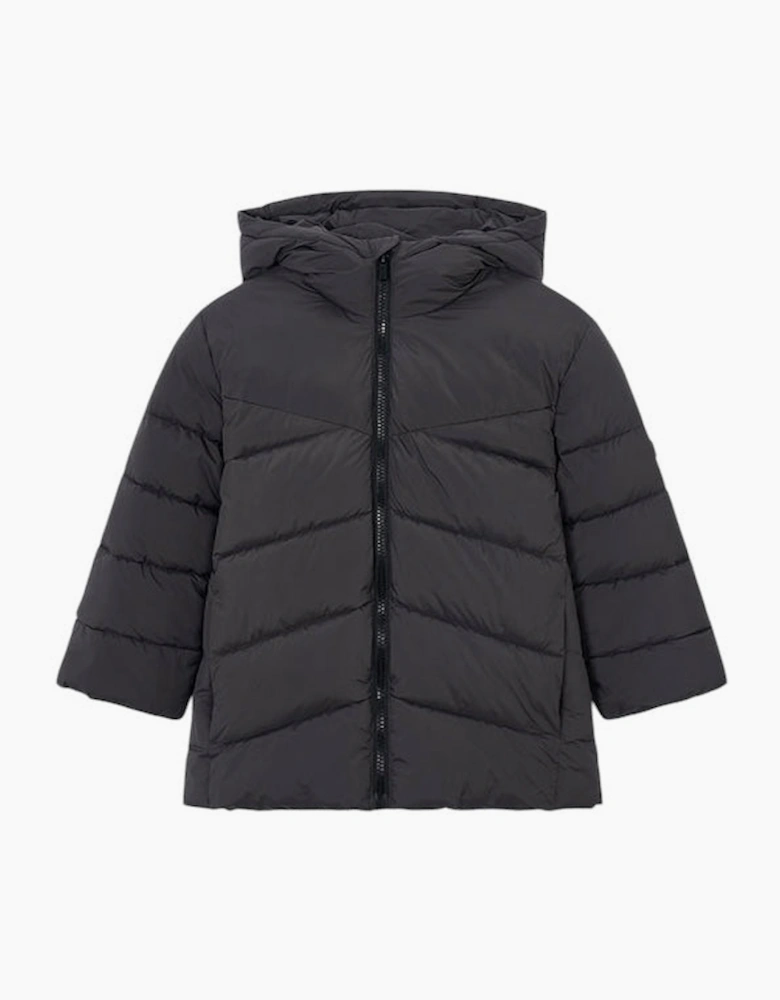Boys Dark Grey Long Padded Coat