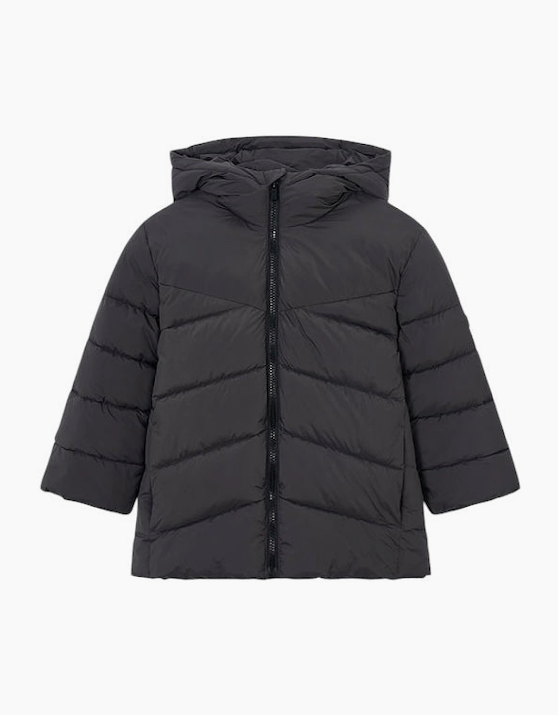 Boys Dark Grey Long Padded Coat, 6 of 5