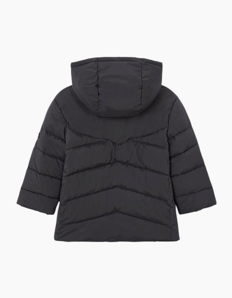 Boys Dark Grey Long Padded Coat