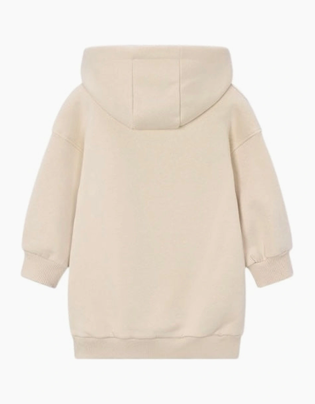 Girls Cream Printed Cherry Hooded Dress