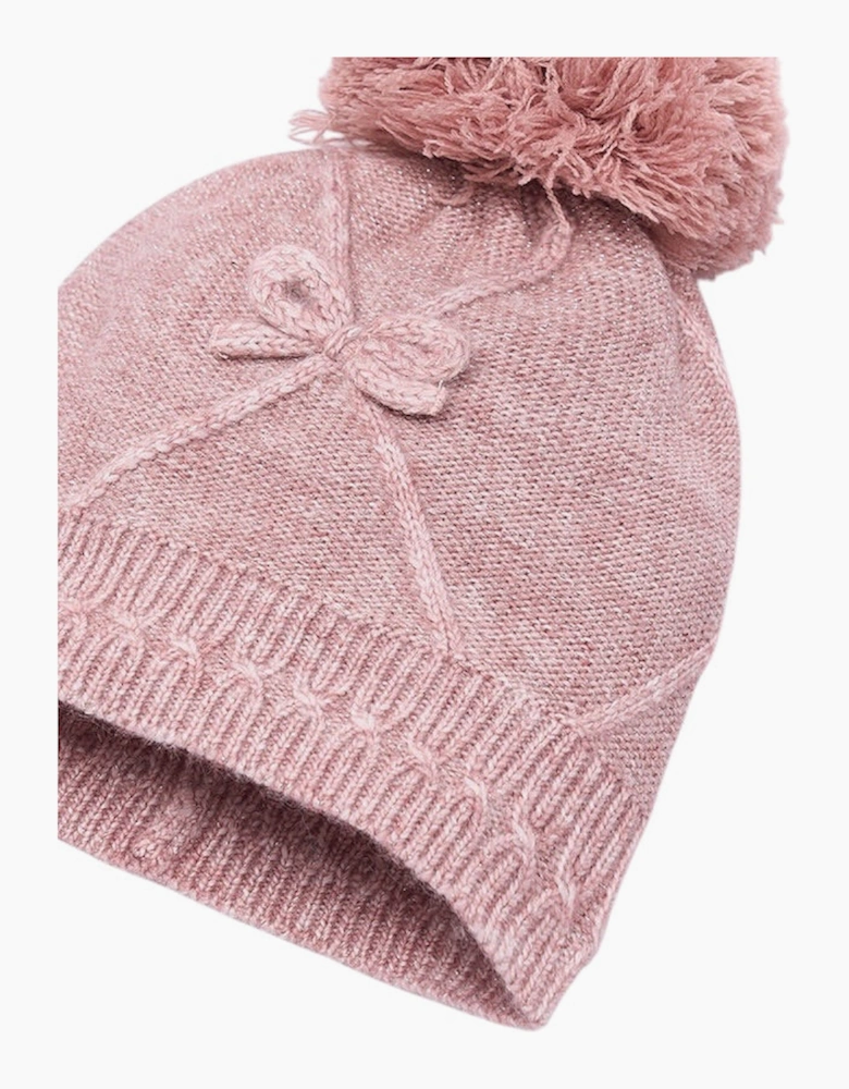 Girls Dusty Pink Knit Hat and Snood Set