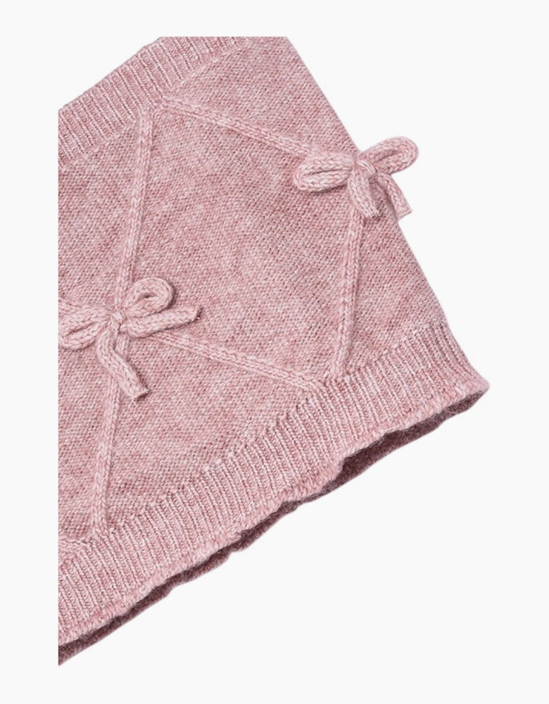 Girls Dusty Pink Knit Hat and Snood Set