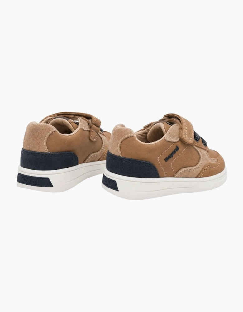 Boys Brown Velcro Suede Smart Trainers