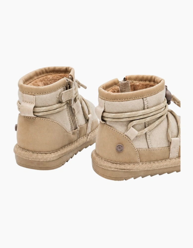 Brown Toggle Lace Up Boots