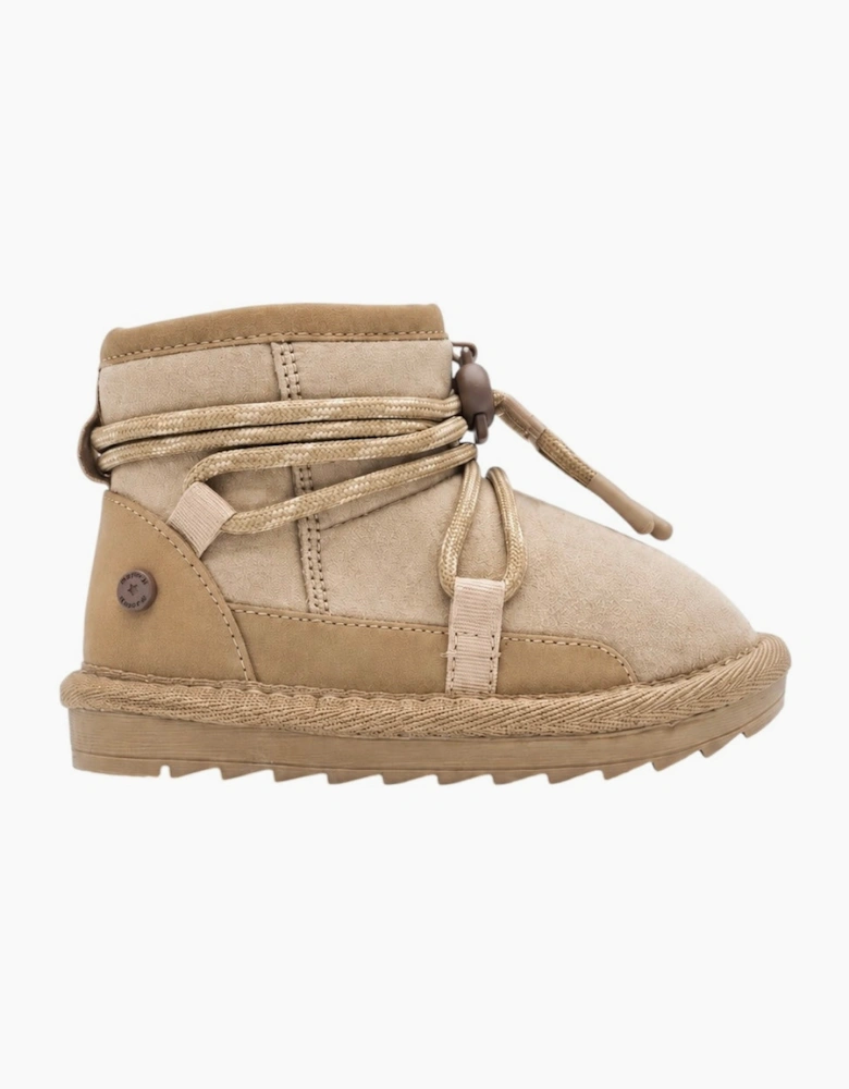 Brown Toggle Lace Up Boots