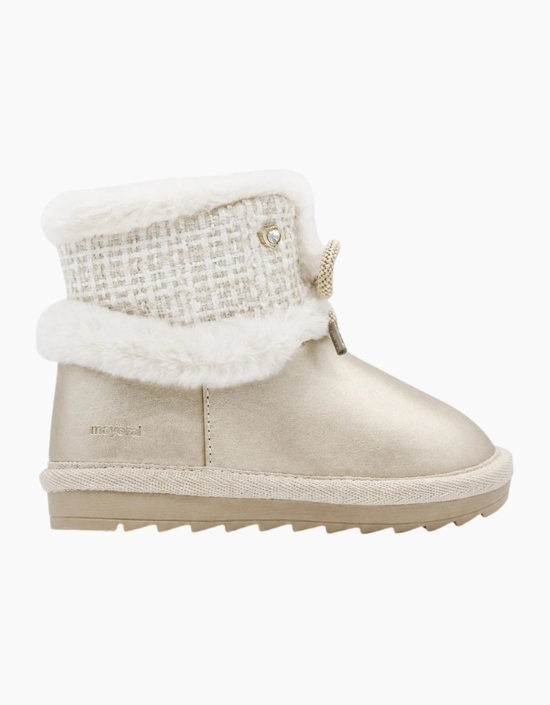 Girls Gold Faux Fur Lined Boots