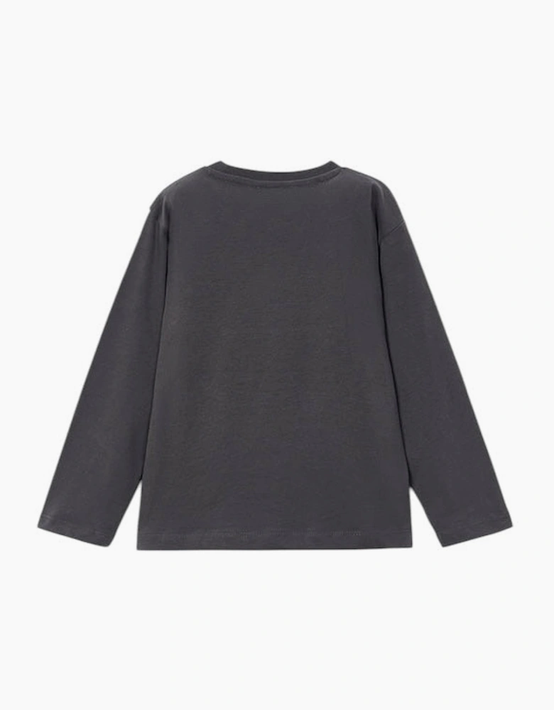 Boys Dark Grey Logo Top