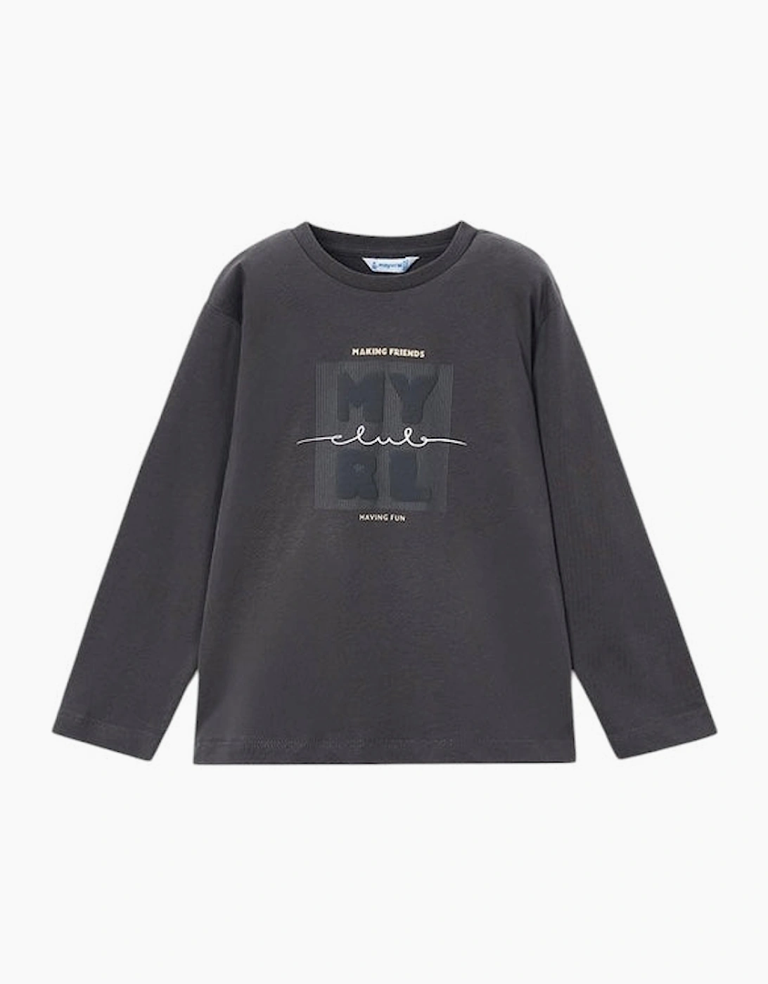 Boys Dark Grey Logo Top, 4 of 3