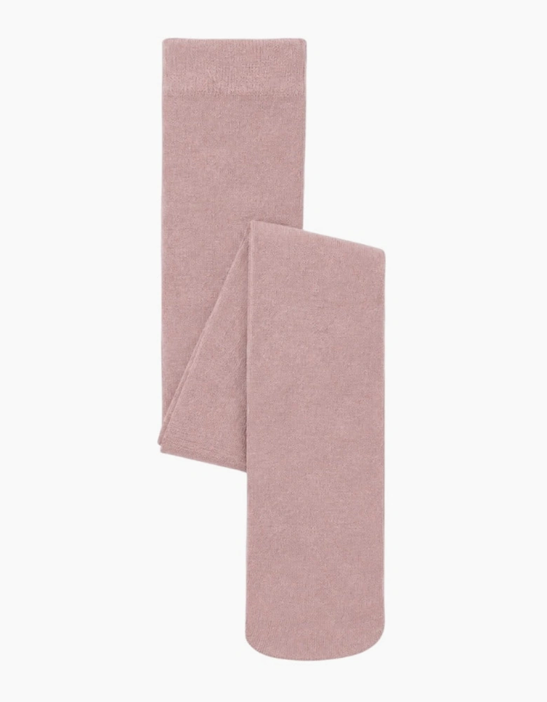 Girls Dusty Pink Knit Tights