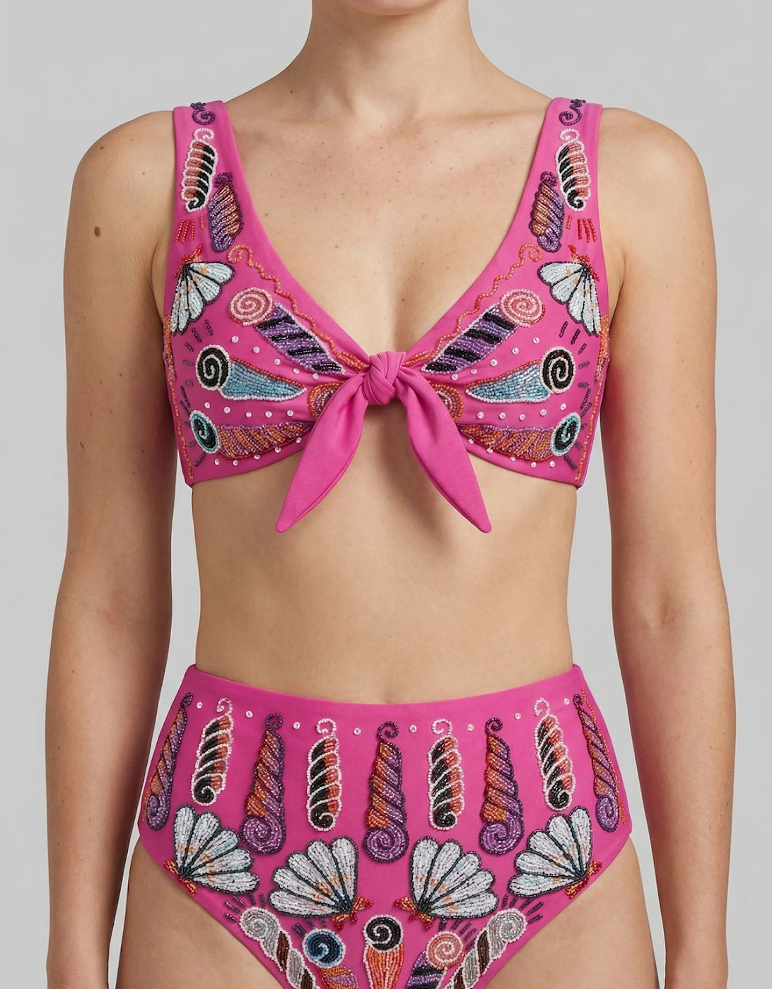 Oceanus x Zandra Rhodes Nebula Shell Bikini Top - Fuchsia in Stock, 7 of 6