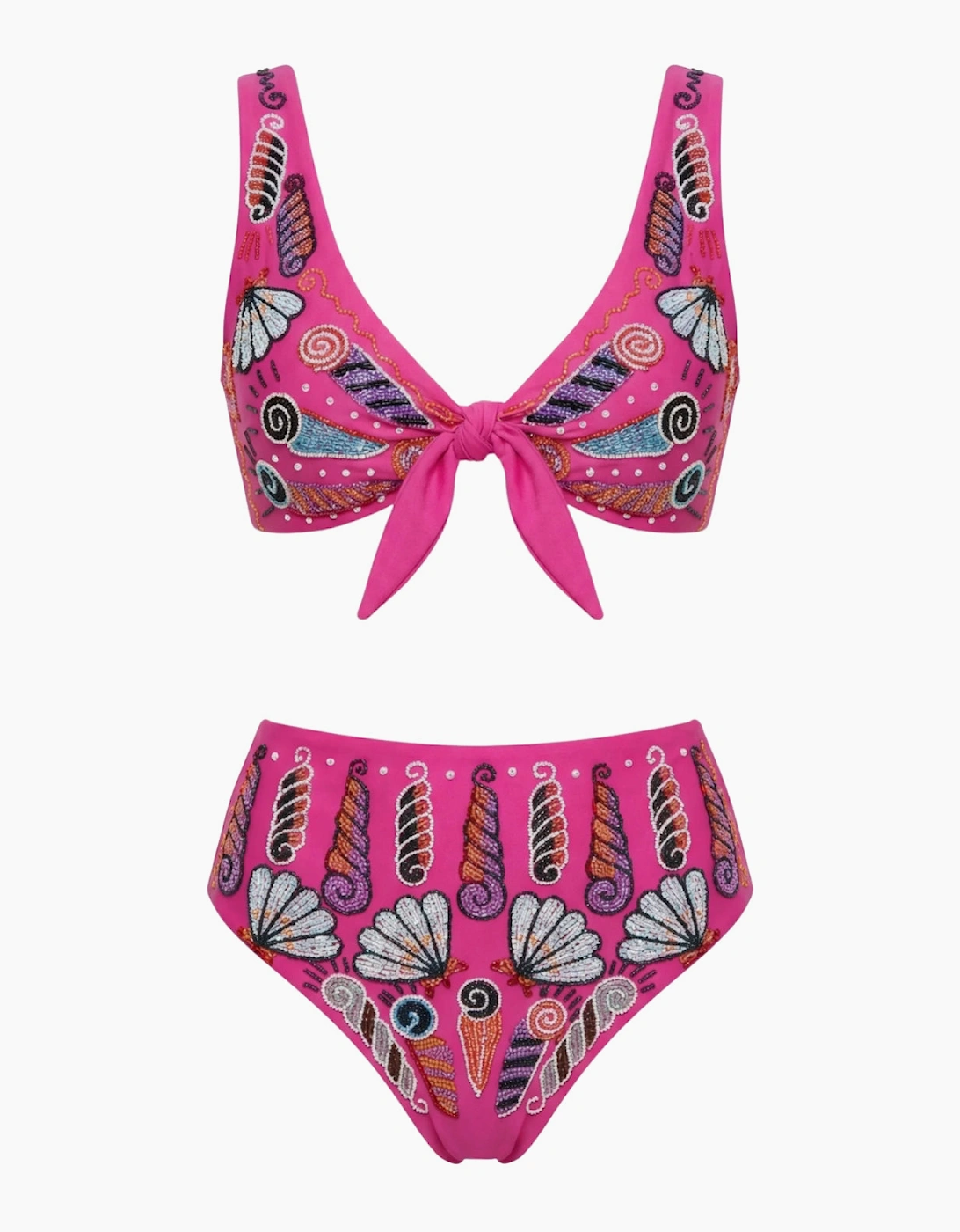 Oceanus x Zandra Rhodes Nebula Shell Bikini Top - Fuchsia in Stock