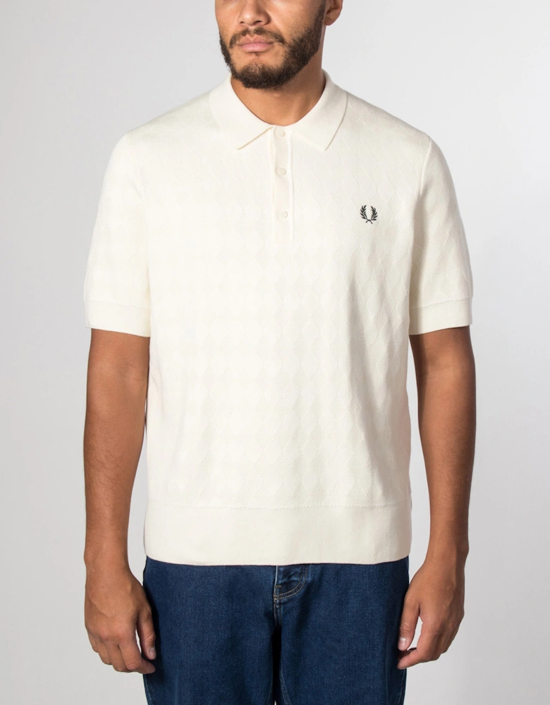 Regular Fit Pointelle Knitted Polo Shirt