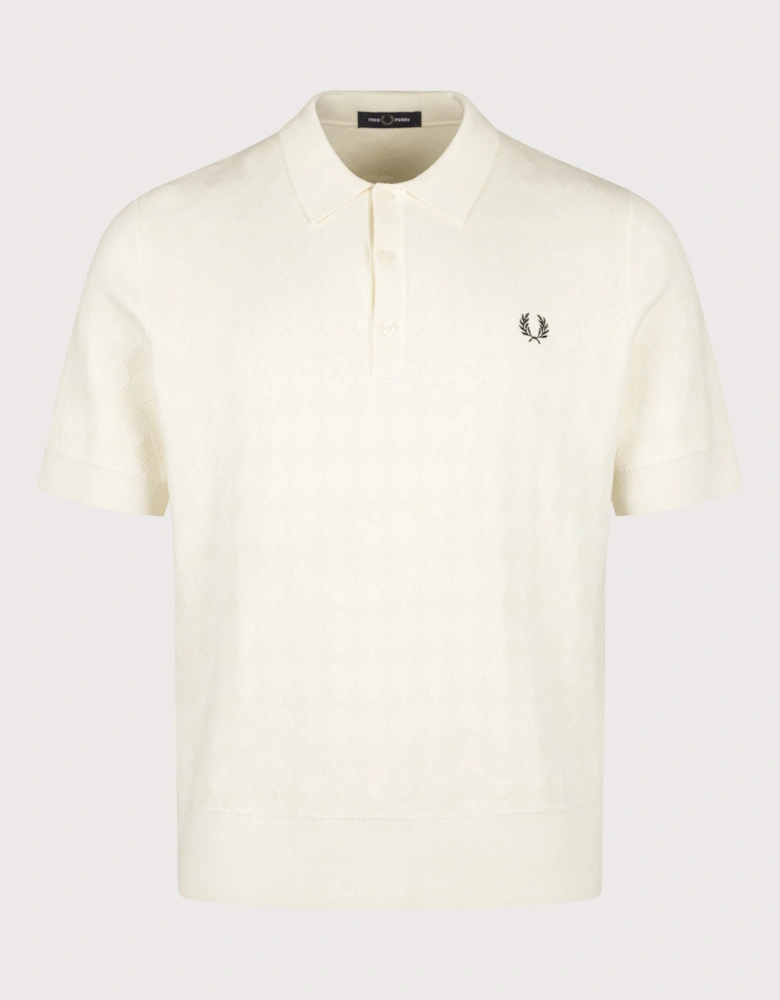 Regular Fit Pointelle Knitted Polo Shirt