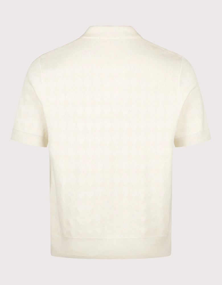 Regular Fit Pointelle Knitted Polo Shirt