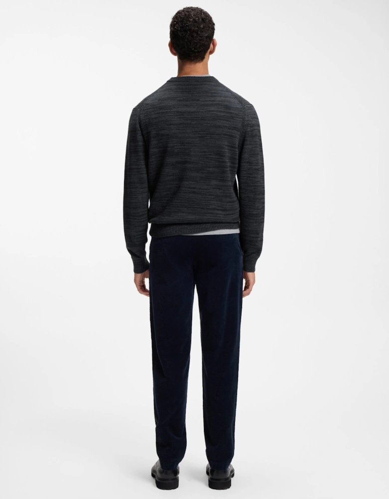 BOSS Orange Aperoso Mens  Mouliné-knit Sweater in Virgin Wool and Cotton - Dark Blue 404