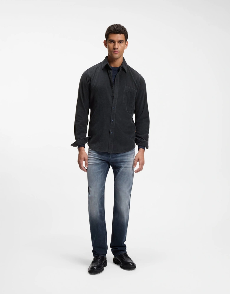 BOSS Orange Relegant 6 Mens Long Sleeve Cotton Shirt - Dark Blue 404