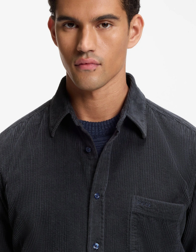 BOSS Orange Relegant 6 Mens Long Sleeve Cotton Shirt - Dark Blue 404