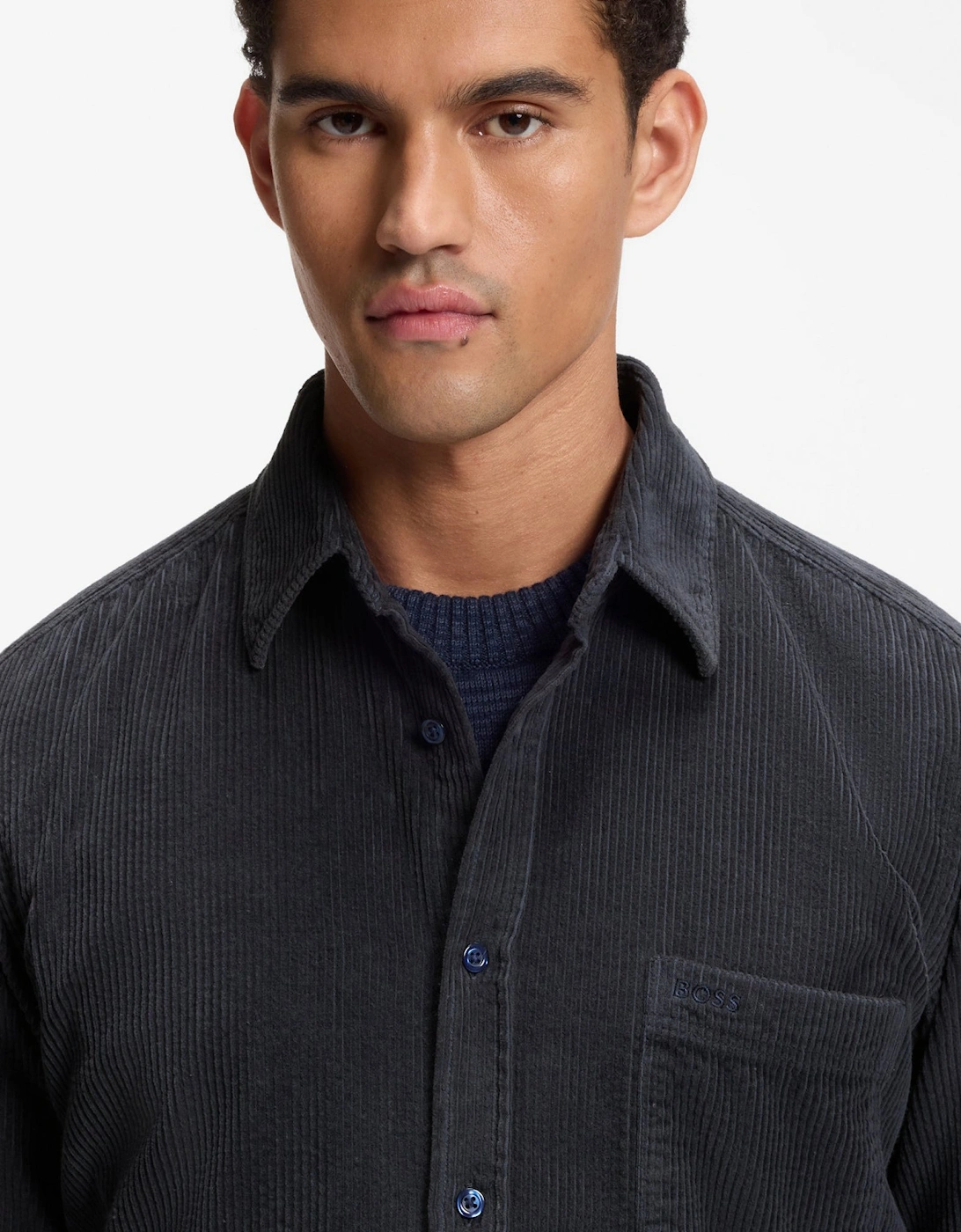BOSS Orange Relegant 6 Mens Long Sleeve Cotton Shirt - Dark Blue 404