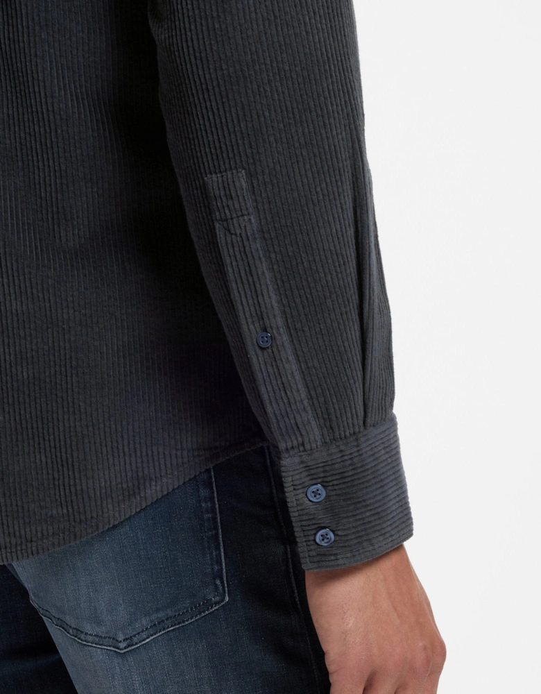 BOSS Orange Relegant 6 Mens Long Sleeve Cotton Shirt - Dark Blue 404