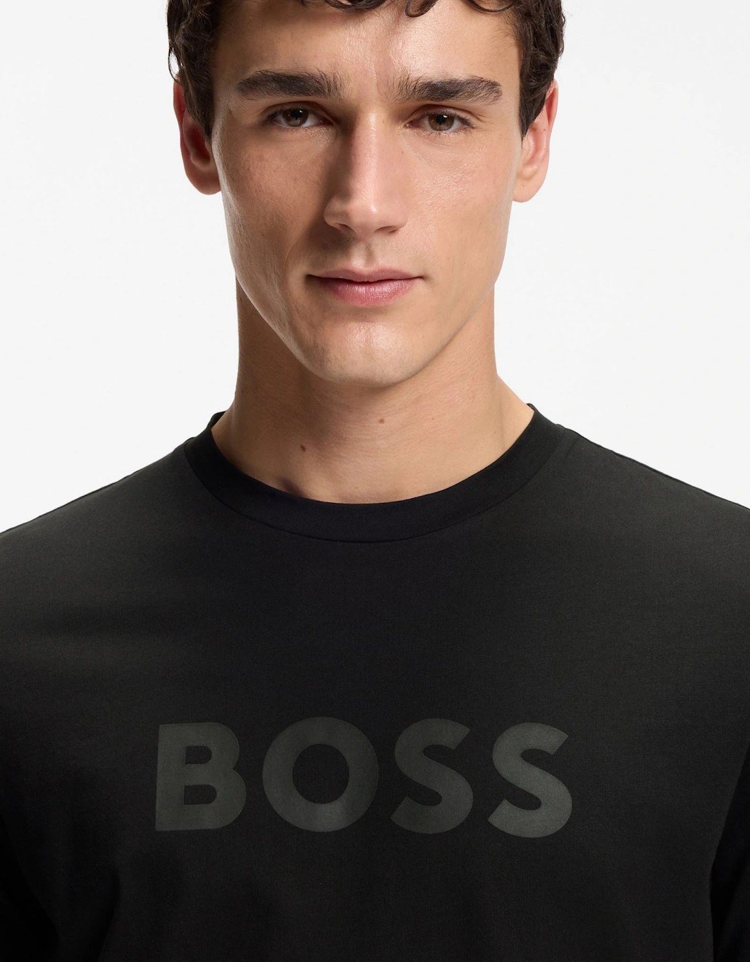 BOSS Orange Te Logo Regular-fit T-shirt in cotton with logo print - Black 001