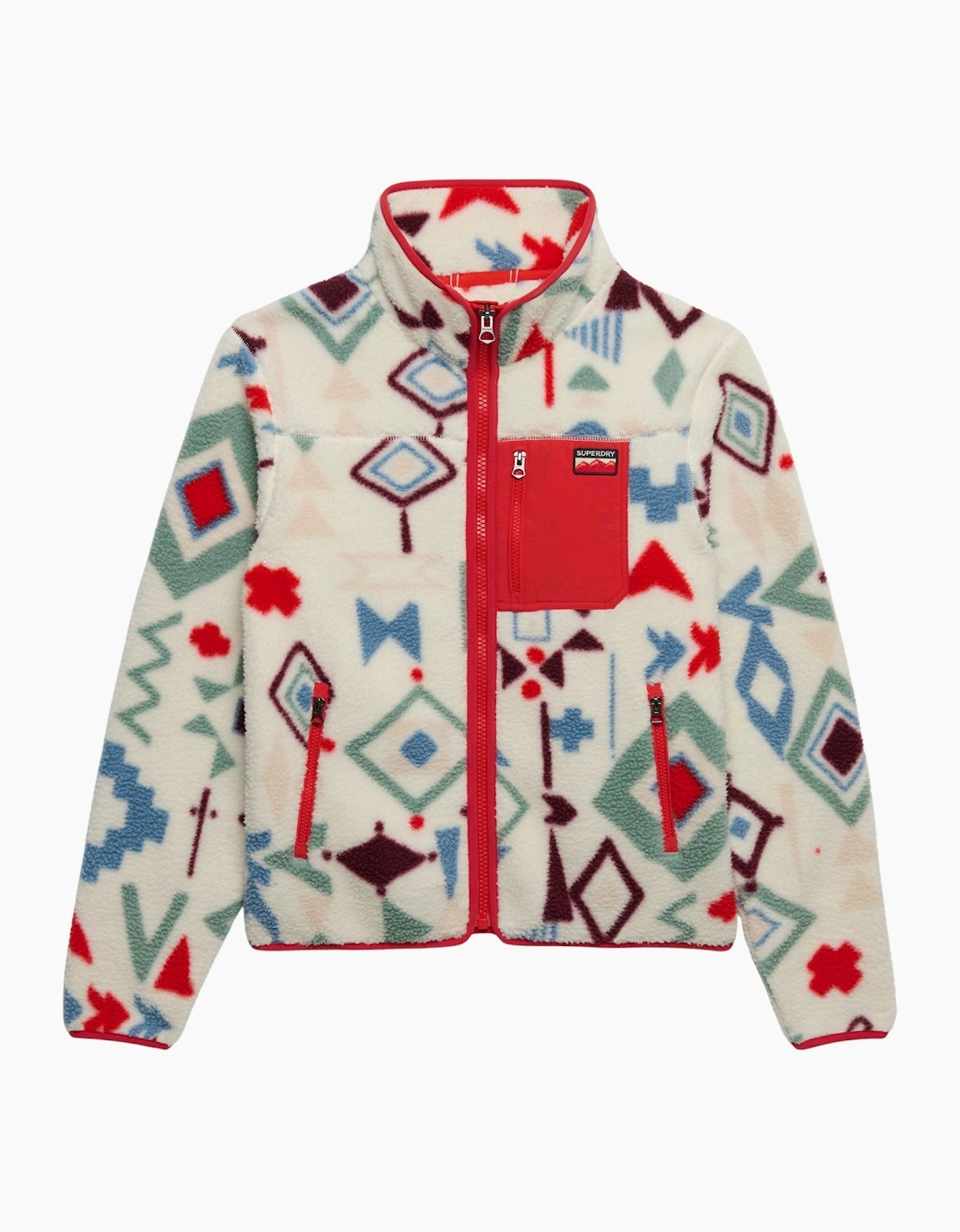 Women's Superdry Womens Outdoor Printed Full Zip Fleece - Size, 12