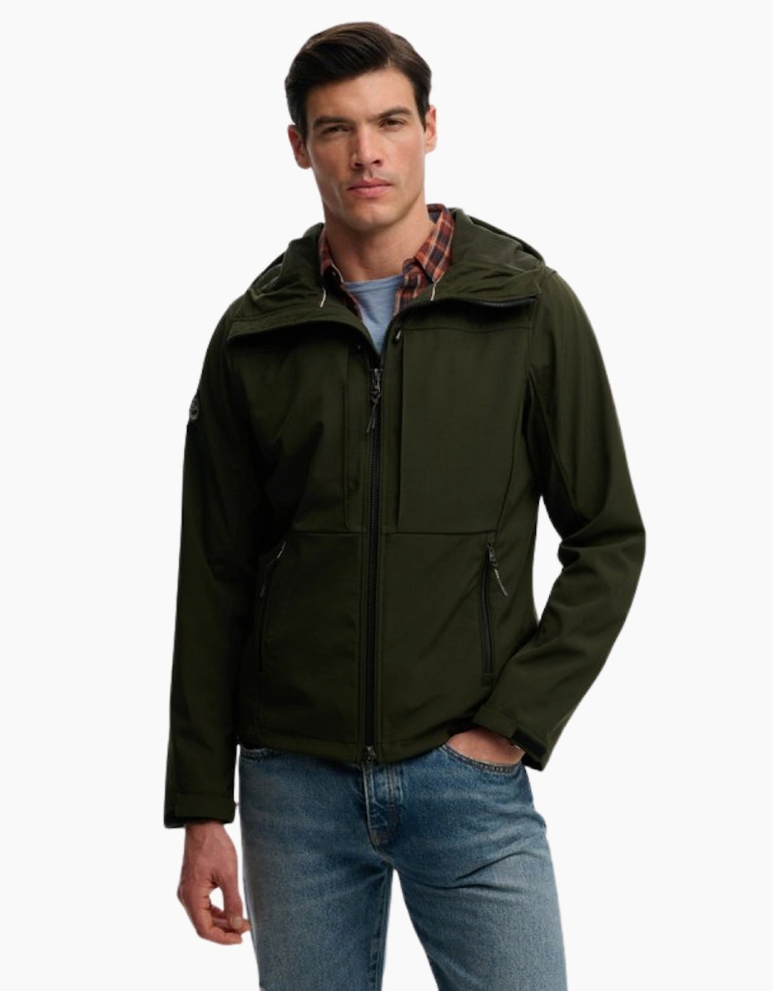 Superdry Mens Trekker Hooded Softshell Jacket, 2 of 1