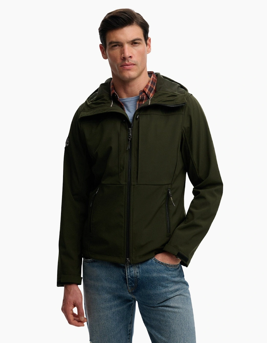 Men's Superdry Mens Trekker Hooded Softshell Jacket - Tan - Size, 40/Regular