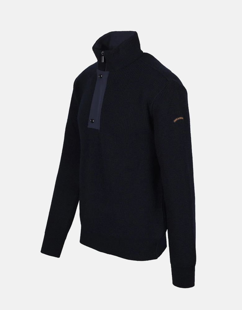 MOON BADGE 1/4 ZIP SWEATER
