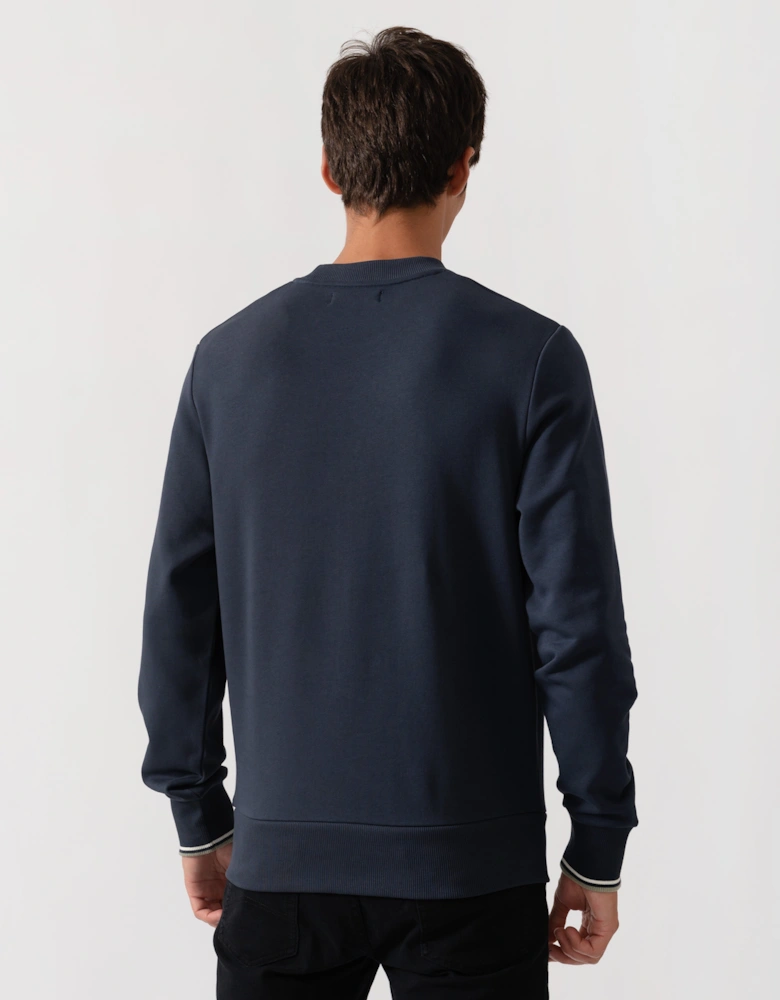 Fred Perry Mens Crew Neck Sweatshirt - Dark Airforce/Ecru/Seagrass 72C