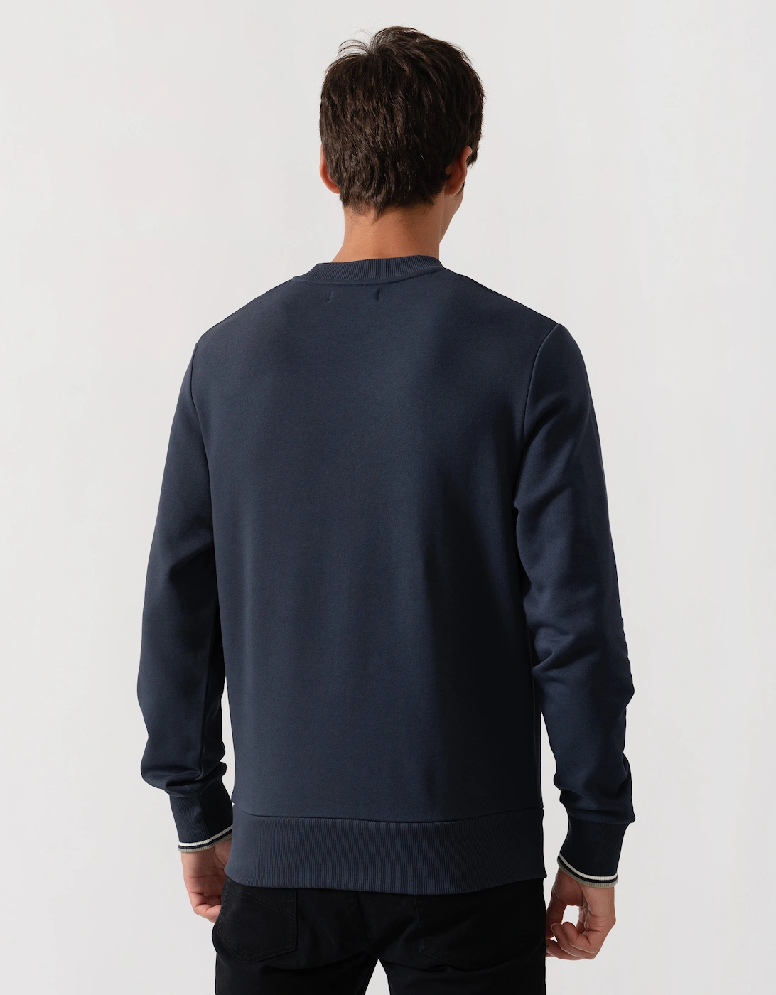 Fred Perry Mens Crew Neck Sweatshirt - Dark Airforce/Ecru/Seagrass 72C