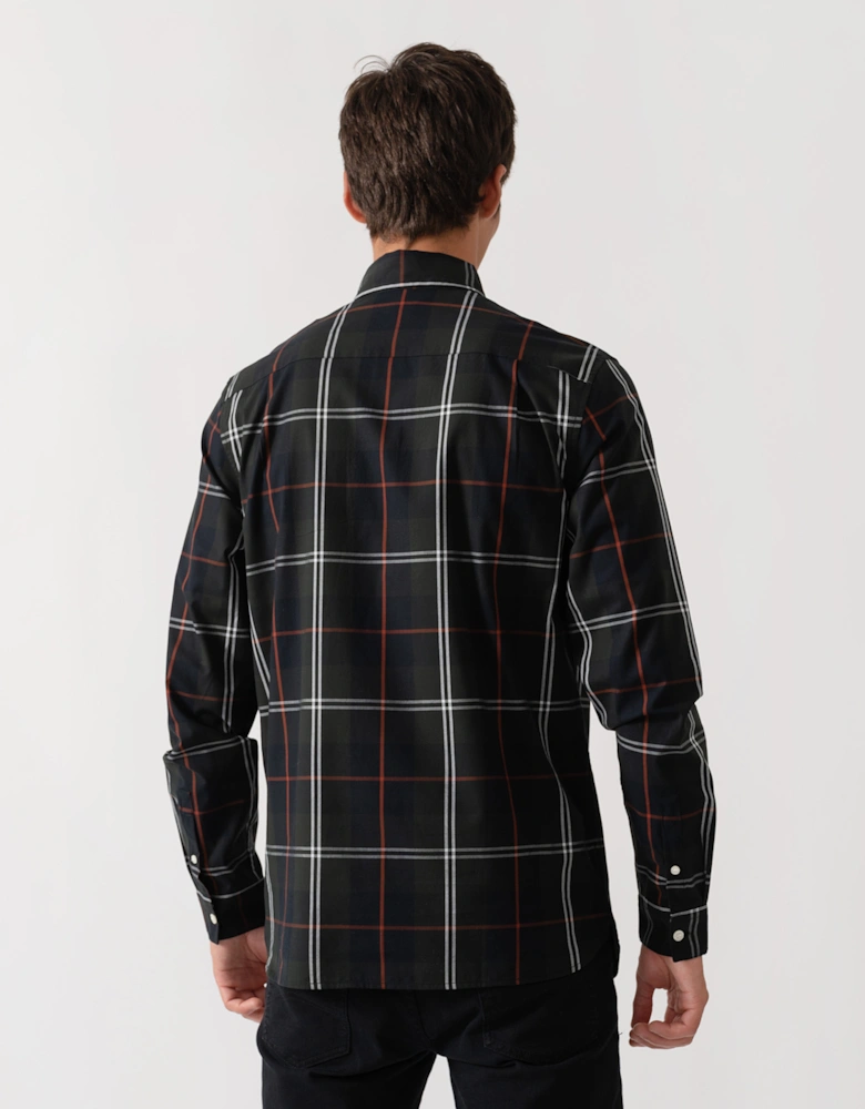 Fred Perry Mens Poplin Tartan Shirt - Night Green Q20