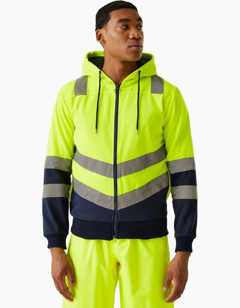 Regatta Mens Pro Hi Vis Zip Up Hoodie