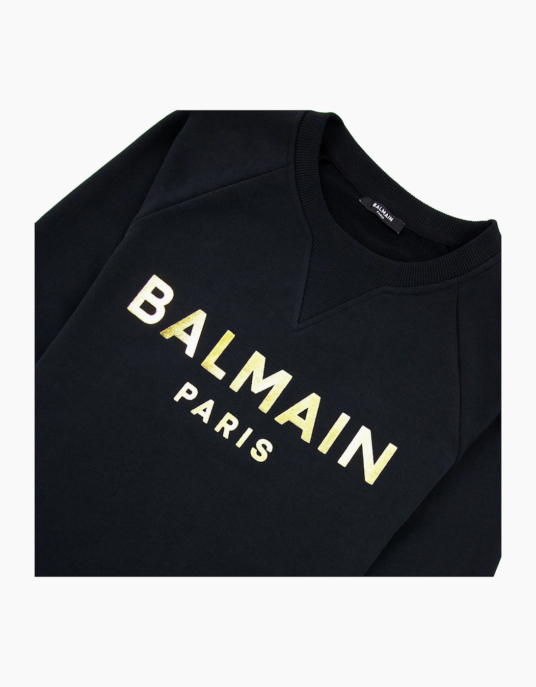 Balmain Foil Logo Sweatshirt Black/gold