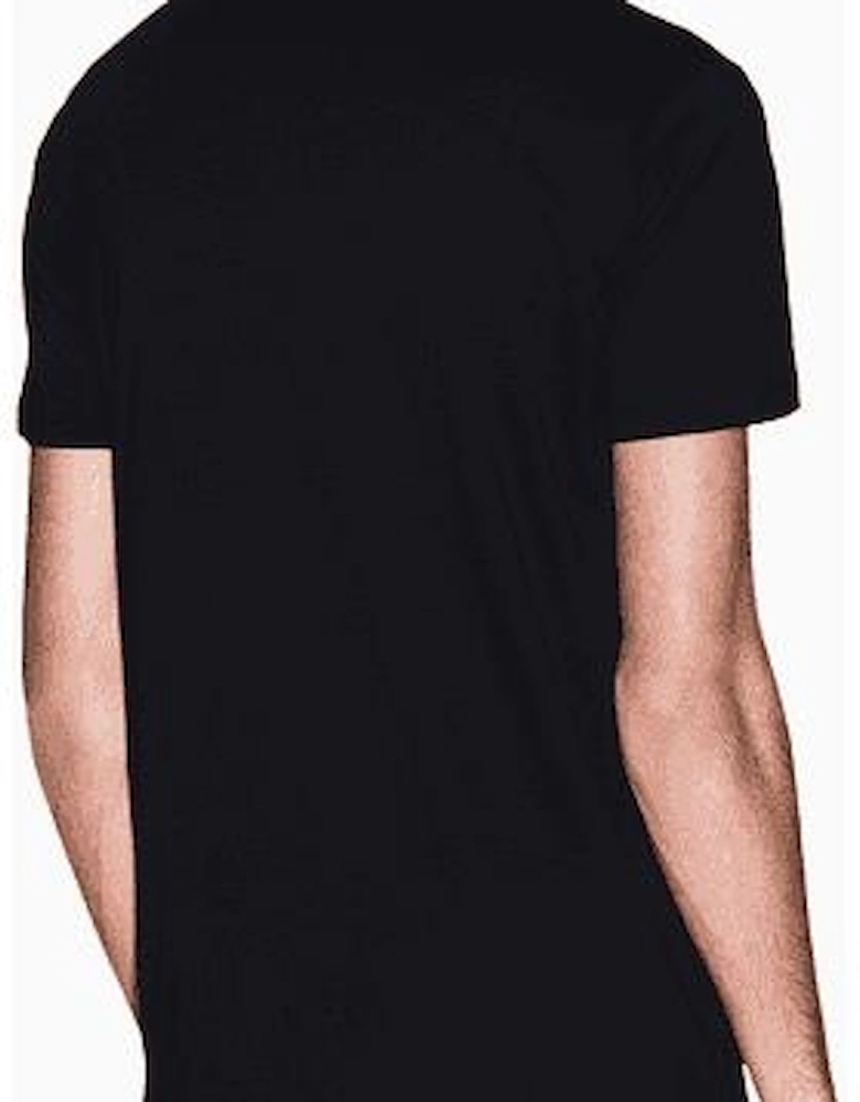 Regular Fit Metallic Logo Black T-Shirt