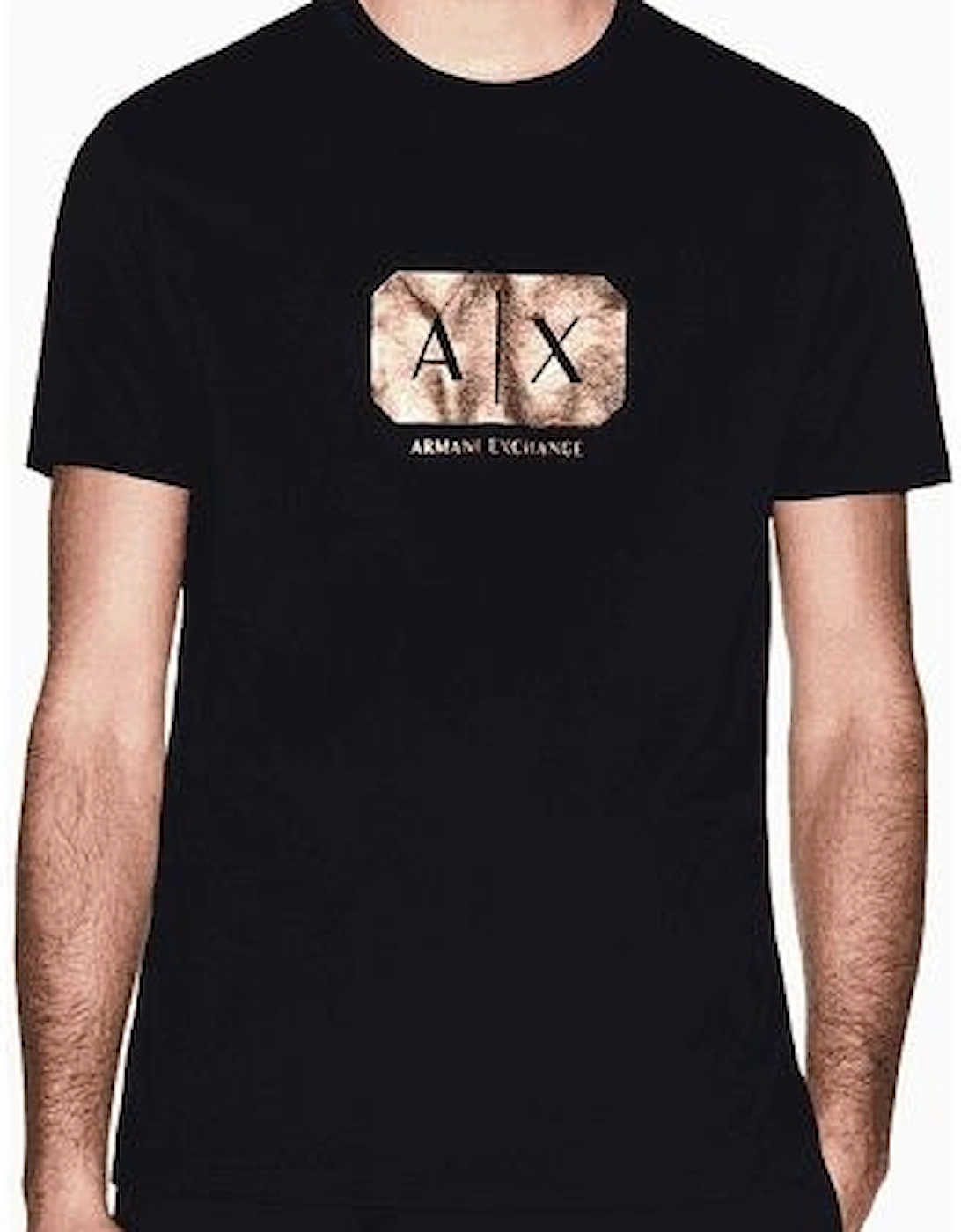 Regular Fit Metallic Logo Black T-Shirt