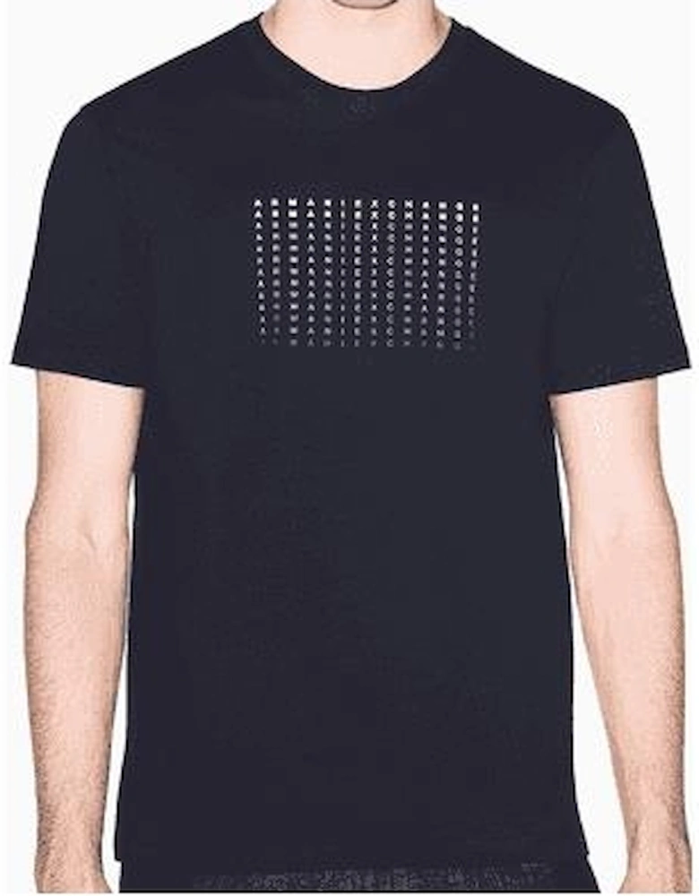 Slim Fit Repeat Logo Navy T-Shirt