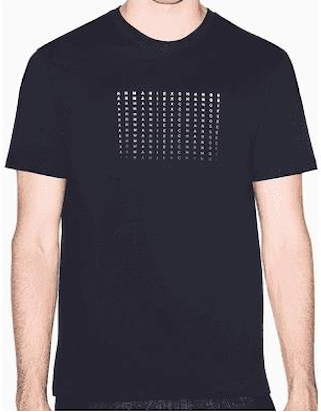 Slim Fit Repeat Logo Navy T-Shirt