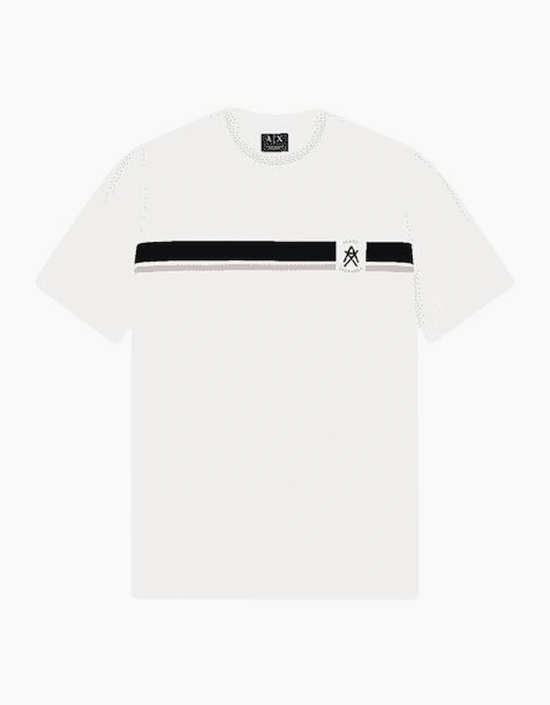 Slim Fit Stripe Logo White T-Shirt, 4 of 3