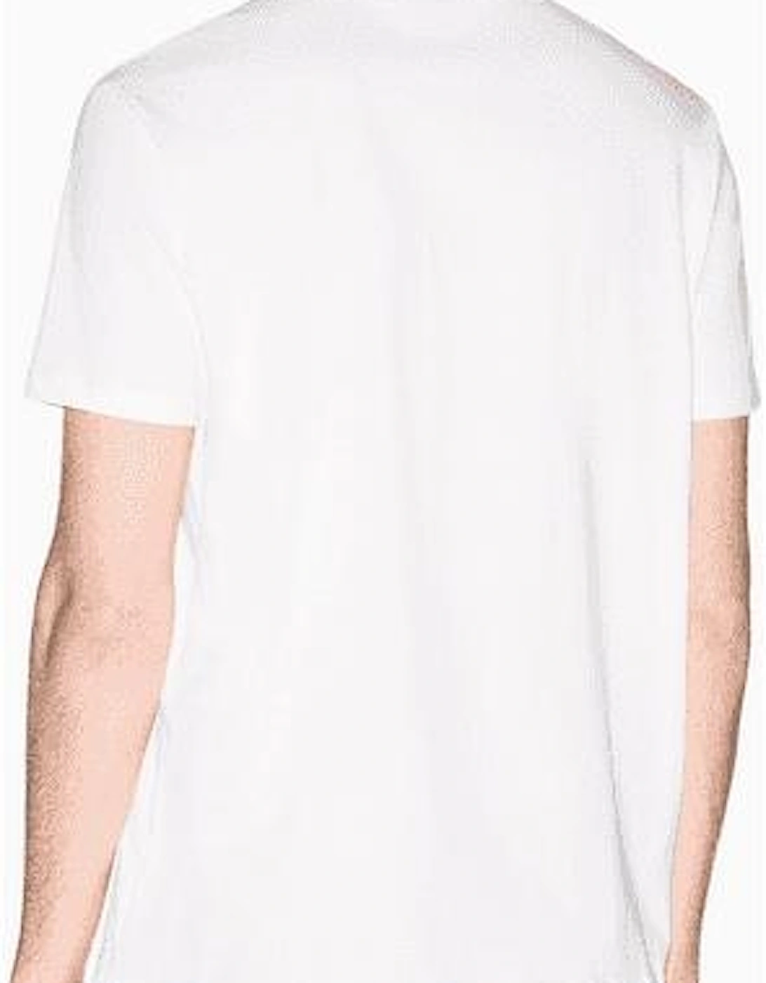 Slim Fit Stripe Logo White T-Shirt